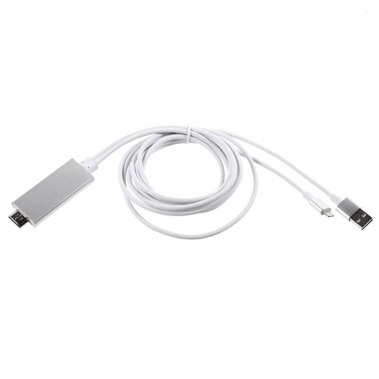 Lightning 8Pin to HDMI + USB Combo Adapter Cable for iPhone 6s iPad mini 4 - Silver Color