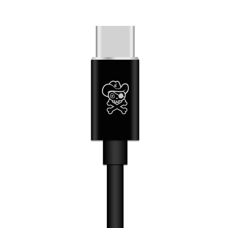 HAT PRINCE USB Type-C to 3.5mm Jack Aux Audio + Type-C Female Charging Port Cable Adapter - Black
