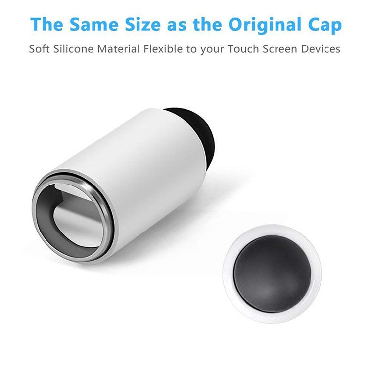 Magnetic Pen Cap Replacement with Silicone Head for Apple Pencil - White