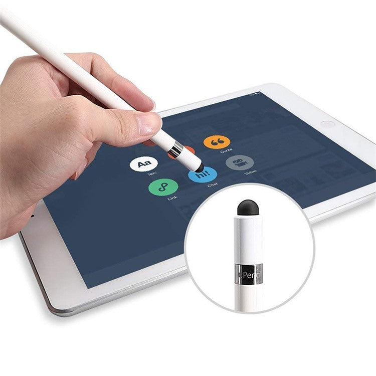 Magnetic Pen Cap Replacement with Silicone Head for Apple Pencil - White
