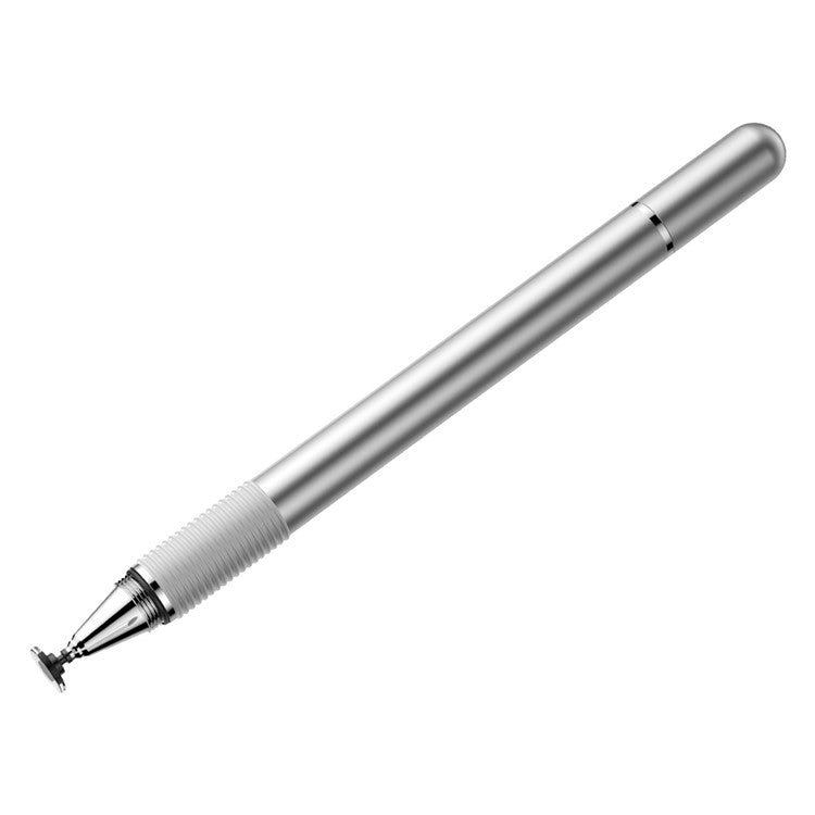 BASEUS 2-in-1 Capacitive Stylus Pen Touch Screen Pencil for Drawing Writing Gaming Compatible with Mobile Phones / Tablets - Silver