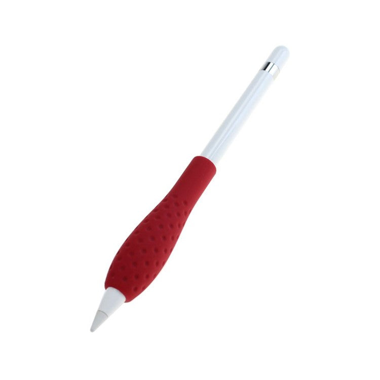 Soft Silicone Touch Pen Sleeve Holder Grip for Apple Pencil - Red