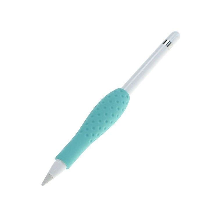 Soft Silicone Touch Pen Sleeve Holder Grip for Apple Pencil - Cyan