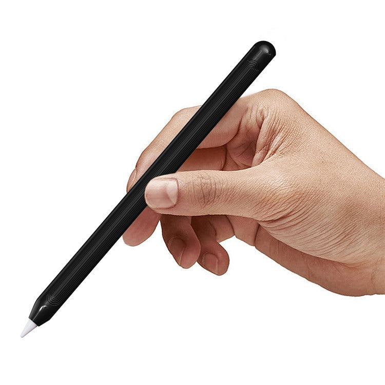 Anti-slip Plastic Stylus Pen Sleeve Protective Case for Apple Pencil (2nd Generation) - Black