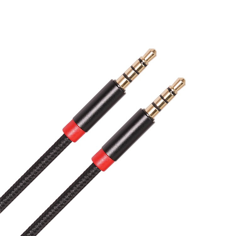 1M 3.5 mm Male to Male 4-Conductor Auxiliary Stereo Aux Cable
