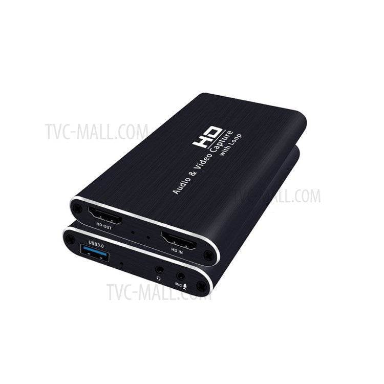 Z34 HDMI Female+Mic to HDMI Female+Audio+USB HD Audio Video Capture Card with Loop for Gaming Recording Live Broadcasting