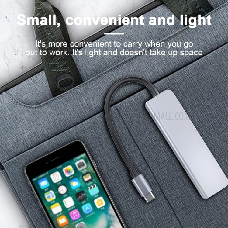 2008N 5-in-1 Multifunction Type-C to Hub Adapter with USB 3.0 TF SD Card Reader Port