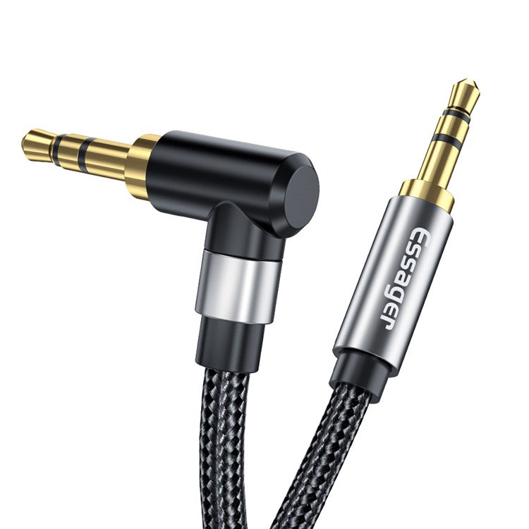 ESSAGER 3.5mm Jack Male to Male Audio AUX Cable for PC Mobile Phone Speaker, 1.5m - Black