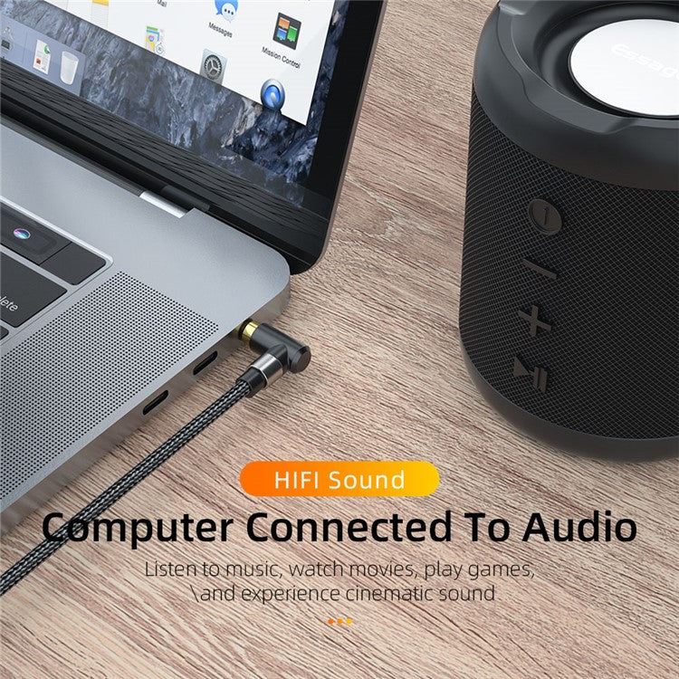 ESSAGER 3.5mm Jack Male to Male Audio AUX Cable for PC Mobile Phone Speaker, 1.5m - Black