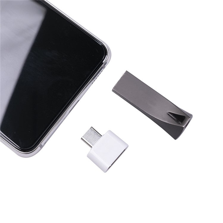 1344T Type C OTG USB 3.1 to USB 2.0 Adapter Connector High Speed Cell Phone Converter for Samsung Hauwei - Black