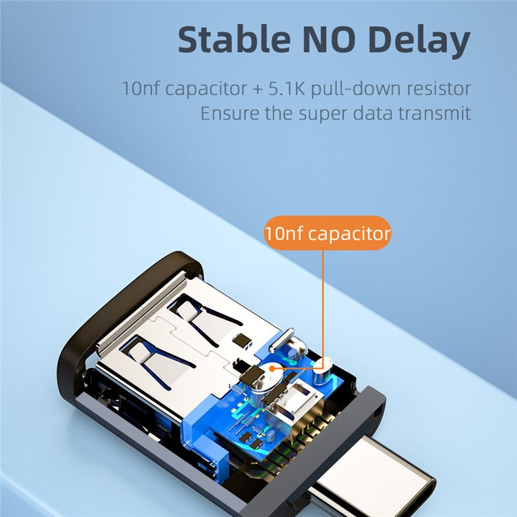 ESSAGER Mini USB 3.0 Adapter Mobile Phone Type-C Male to USB Female OTG Adapter Converter Connector