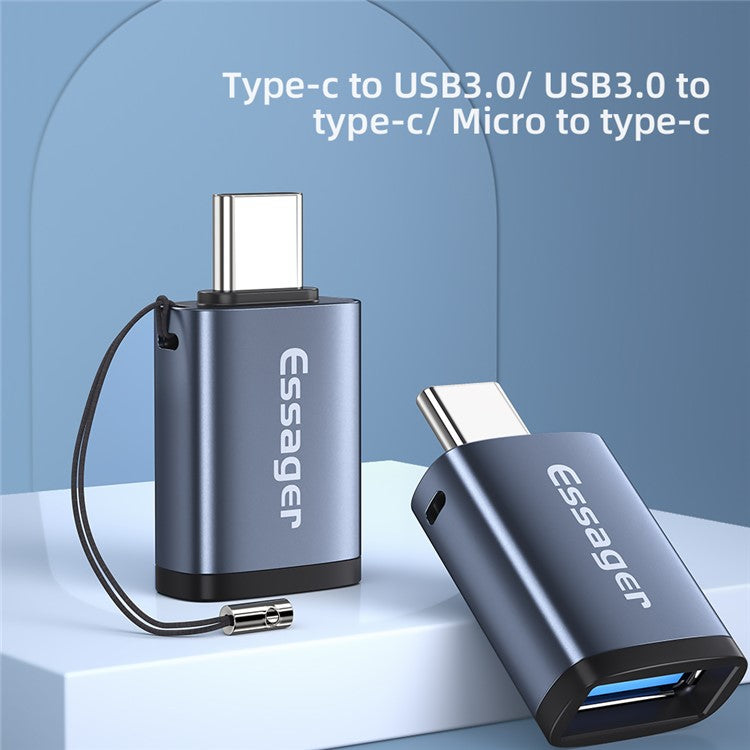ESSAGER Mini USB 3.0 Adapter Mobile Phone Type-C Male to USB Female OTG Adapter Converter Connector