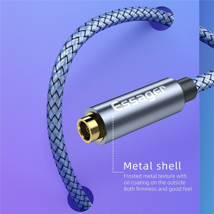 ESSAGER 0.25m 3.5mm Female to Dual 3.5mm Male Mic AUX Audio Y Splitter Cable Headphone Adapter Cord