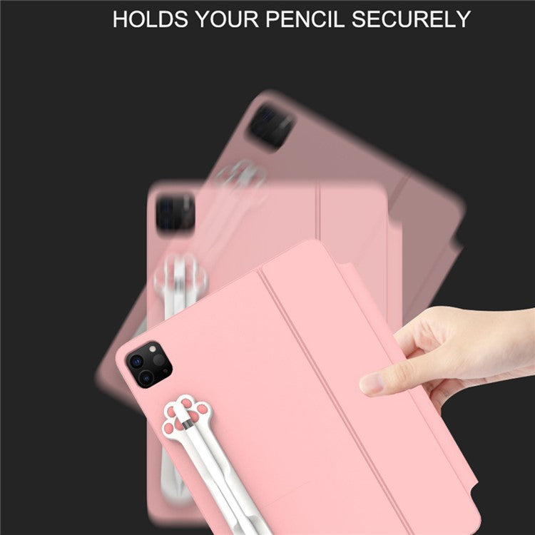 Love Mei Magnetic Attach Design Strong Adhesive Liquid Silicone Pencil Holder Sticker for Apple Pencil 1st / 2nd Generation - Pink Cat's Paw