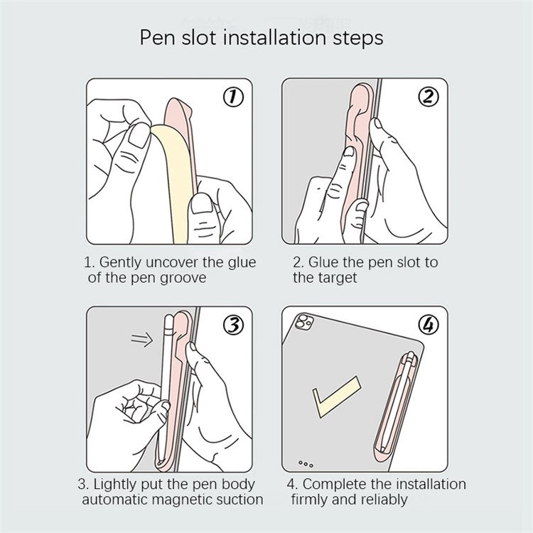 Love Mei Magnetic Liquid Silicone Pencil Case Holder Sticker Apple Pencil Pocket Sleeve for Apple Pencil 1st / 2nd - Pink