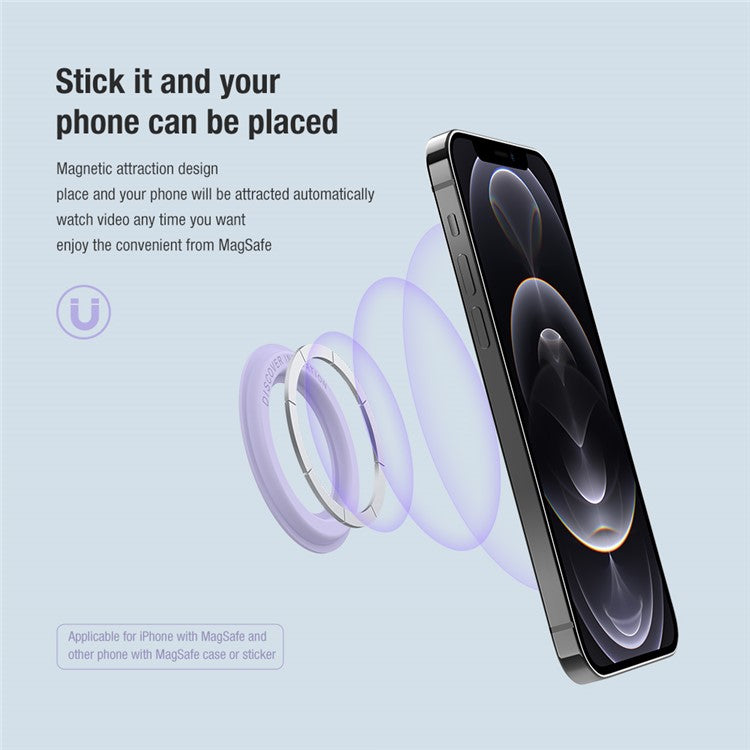 NILLKIN 2Pcs Slim and Compact Strong Magnet Absorption SnapHold Magnetic Sticker for Smartphones Compatible with MagSafe - Black