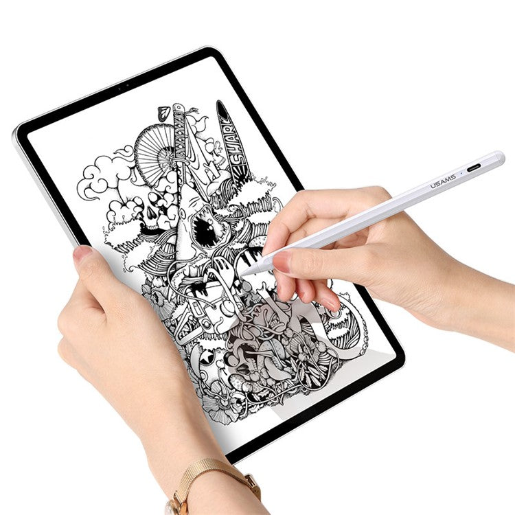 USAMS US-ZB223 Active Stylus Pen for iPad 2018-2021 Sensitivity Capacitive Palm Rejection Drawing Writing Tablet Pen