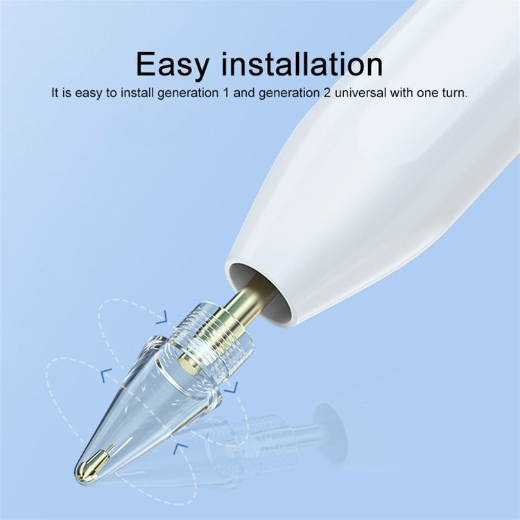2Pcs/Set 5.0 Replacement Tips for Apple Pencil 1st Gen / 2nd Gen Transparent Pencil Tips Pen Nibs for iPad Pencil