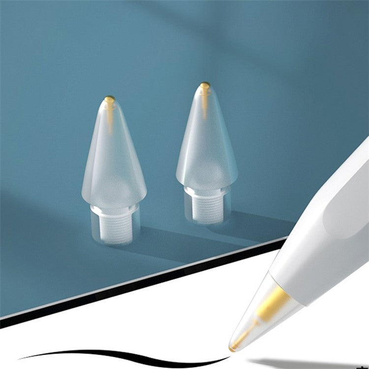 2Pcs/Set 7.0 Brass Spring Pencil Tips for Apple Pencil 1st Gen / 2nd Gen Transparent Pen Nibs Replacement Tips for iPad Pencil