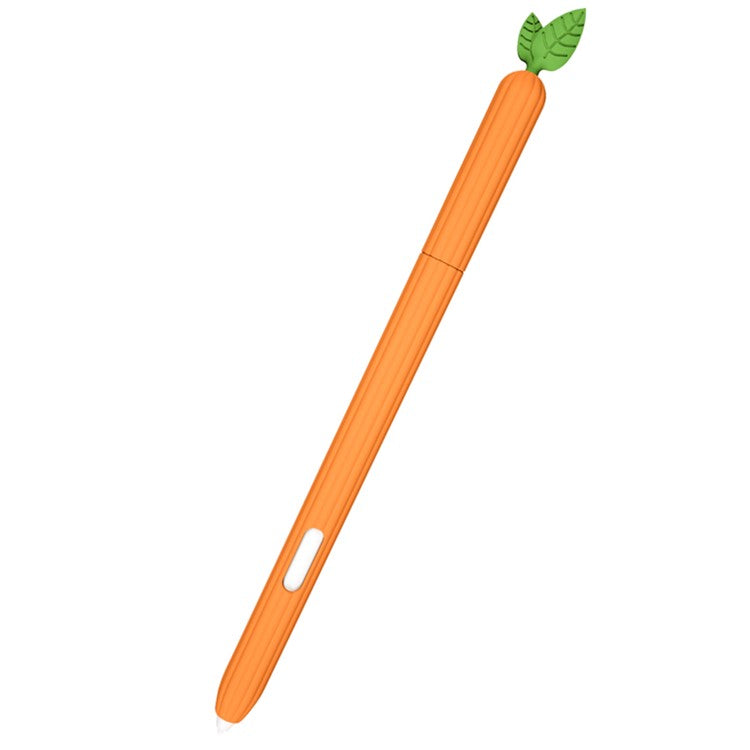 Vegetables Style Silicone Sleeve Case for Samsung Galaxy Tab S6 Lite/S6 Lite (2022), Pen Holder Protective Skin Cover - Orange