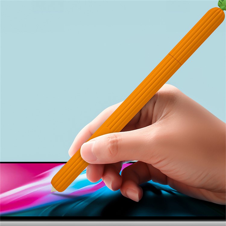 Portable Soft Silicone Case for Samsung Galaxy Tab S6 SM-T860 (Wi-Fi)/SM-T865 (LTE), Carrot Shaped Stylus Sleeve Cover Anti-Slip Smooth Grip Accessories - Purple