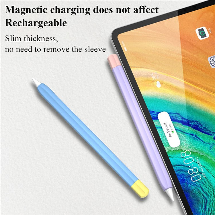 For Huawei M-Pencil 2nd Generation Stylus Liquid Silicone Sleeve Cover Soft Smooth Grip Anti-Slip Protective Skin Case with Pen Cap - Black