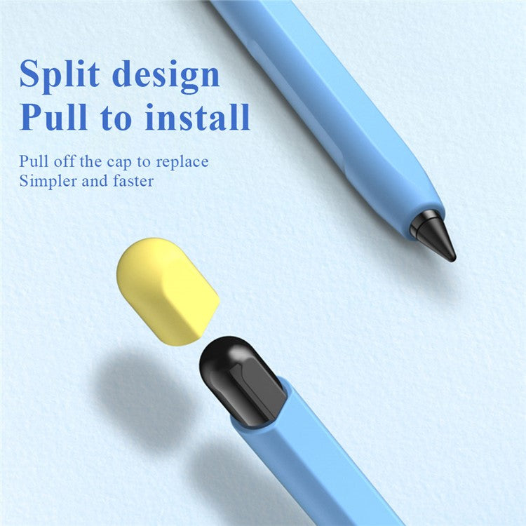 For Honor Magic-Pencil 2 Soft Liquid Silicone Sleeve Cover Pen Holder Protective Skin Case Non-Slip Smooth Grip Accessories with Pen Cap - Black