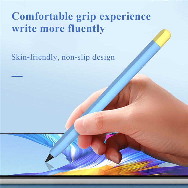 For Honor Magic-Pencil 2 Soft Liquid Silicone Sleeve Cover Pen Holder Protective Skin Case Non-Slip Smooth Grip Accessories with Pen Cap - Black