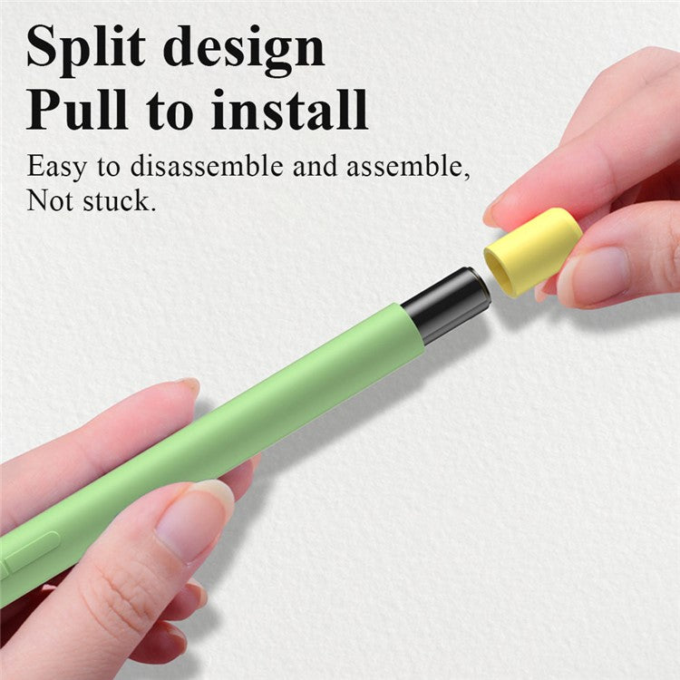 For Xiaomi Inspired Stylus Anti-Slip Case Liquid Silicone Holder Sleeve Skin Cover with Pen Cap - Black