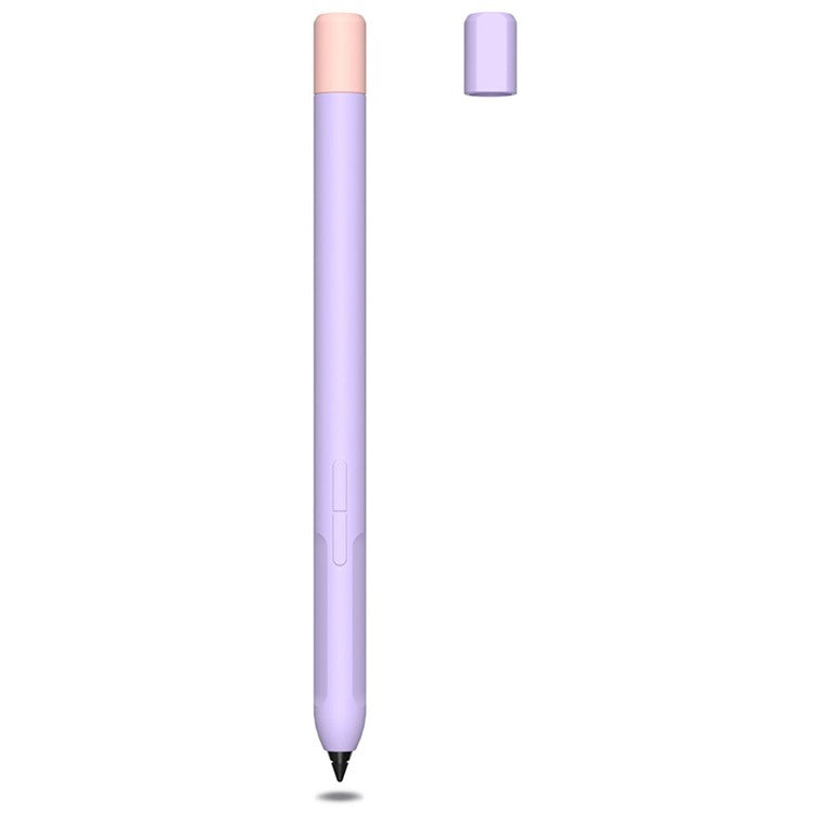 For Xiaomi Inspired Stylus Anti-Slip Case Liquid Silicone Holder Sleeve Skin Cover with Pen Cap - Purple
