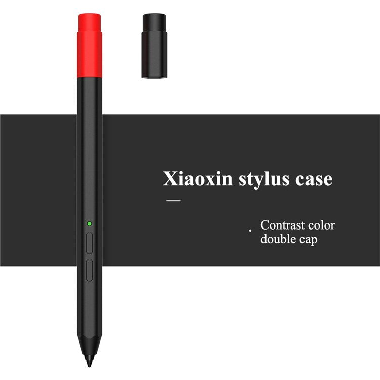 For Lenovo Xiaoxin Stylus Contrast Color Liquid Silicone Protective Pencil Case Wrap Cover Sleeve - Black