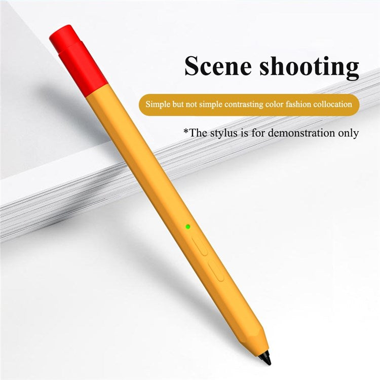 For Lenovo Xiaoxin Stylus Contrast Color Liquid Silicone Protective Pencil Case Wrap Cover Sleeve - Black