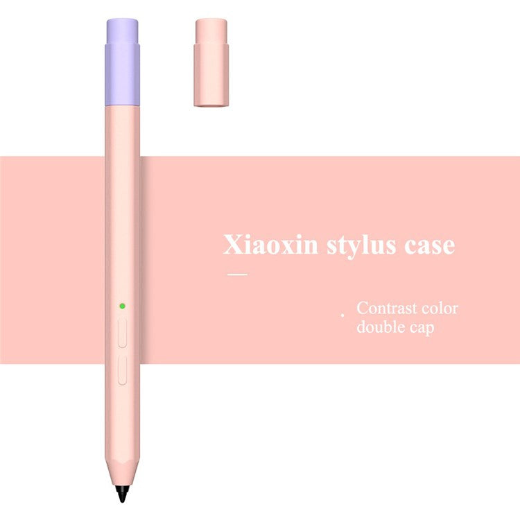 For Lenovo Xiaoxin Stylus Contrast Color Liquid Silicone Protective Pencil Case Wrap Cover Sleeve - Pink
