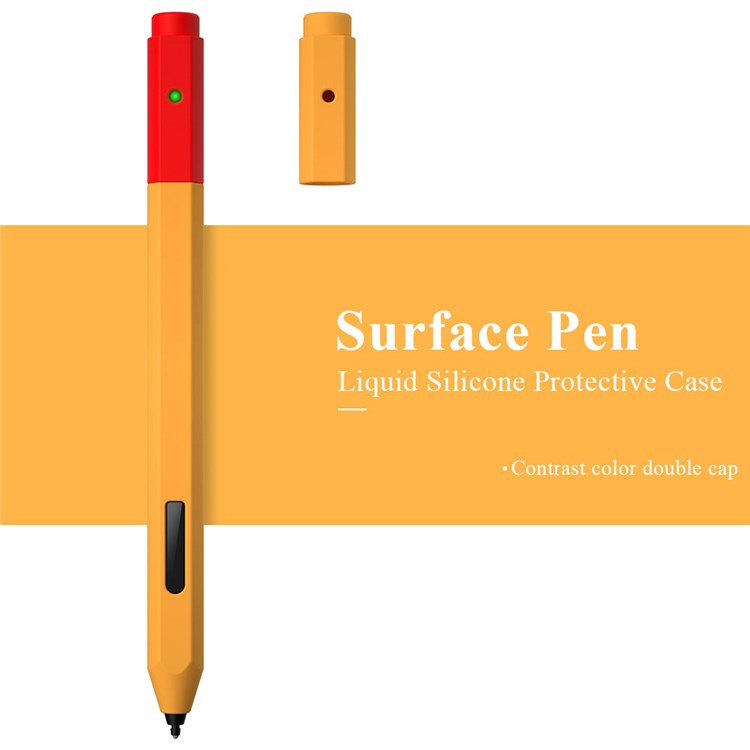 For Microsoft Surface Pen Liquid Silicone Protective Pencil Case Dust Proof Wrap Cover Sleeve - Orange