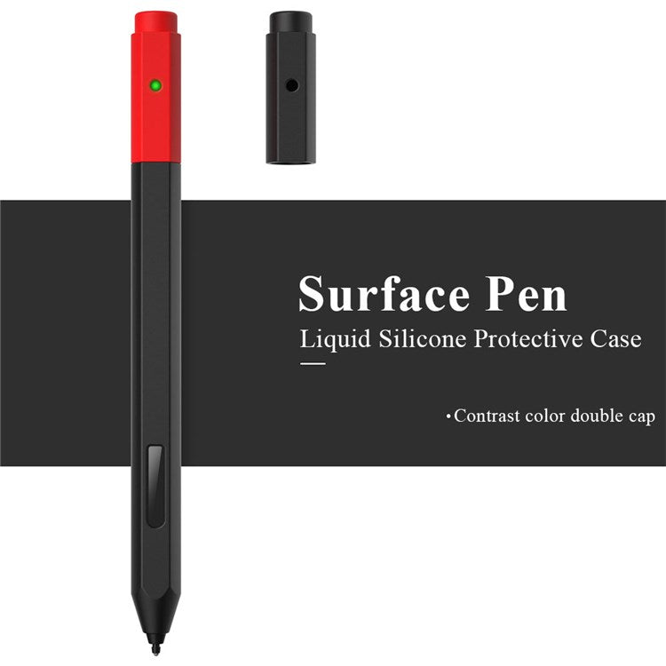 For Microsoft Surface Pen Liquid Silicone Protective Pencil Case Dust Proof Wrap Cover Sleeve - Black