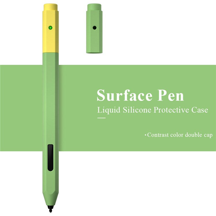For Microsoft Surface Pen Liquid Silicone Protective Pencil Case Dust Proof Wrap Cover Sleeve - Green
