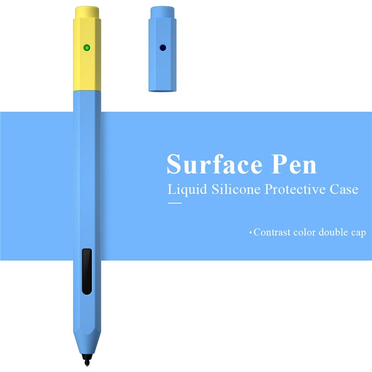 For Microsoft Surface Pen Liquid Silicone Protective Pencil Case Dust Proof Wrap Cover Sleeve - Sky Blue