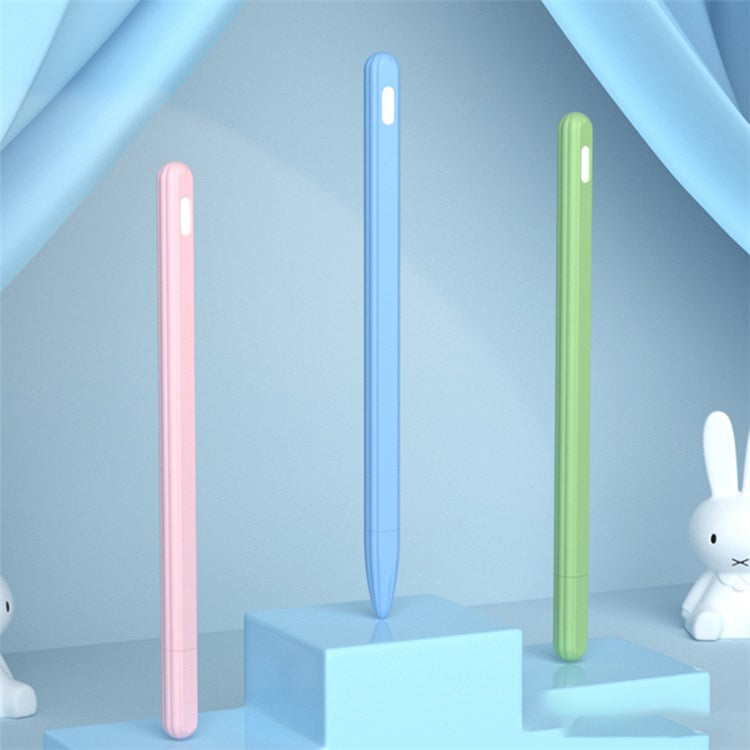 For Apple Pencil Pro / Pencil (2nd Generation) Anti-Slip Liquid Silicone Stylus Pen Sleeve Stylus Pen Cover - Pink