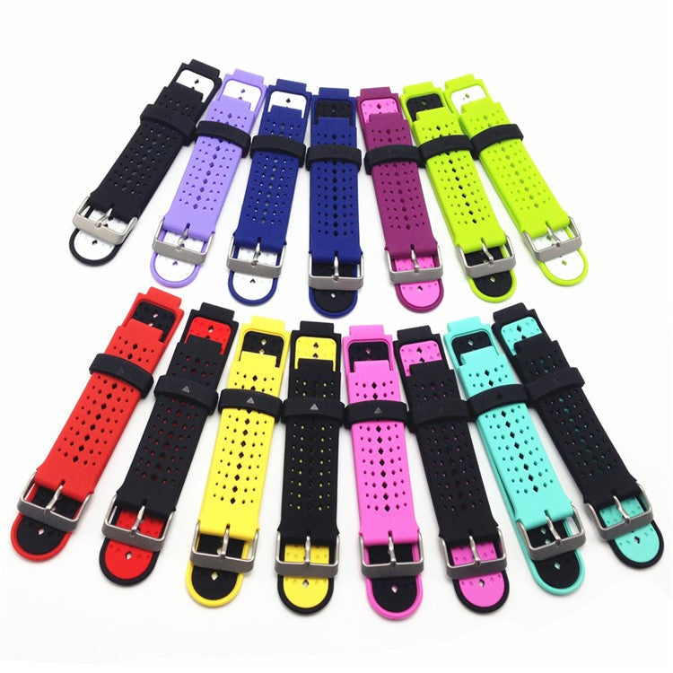 Universal Soft Silicone Watch Strap Dual Color Wrist Band for Garmin Forerunner 220/230/235/630/620/735 - Black / Yellow