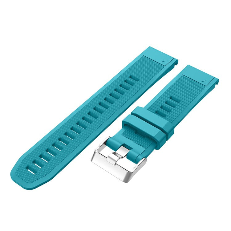 Rhombus Texture Pin Buckle Silicone Watch Strap Replacement for Garmin Forerunner 935 - Sky Blue