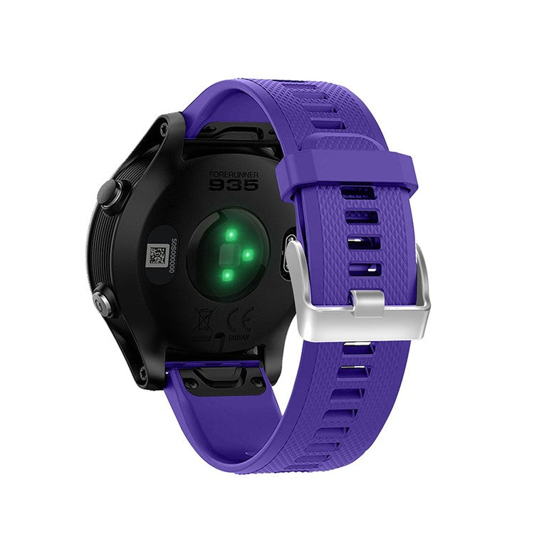 Soft Rhombus Texture Silicone Watch strap with Pin Buckle for Garmin Forerunner 935 - Purple