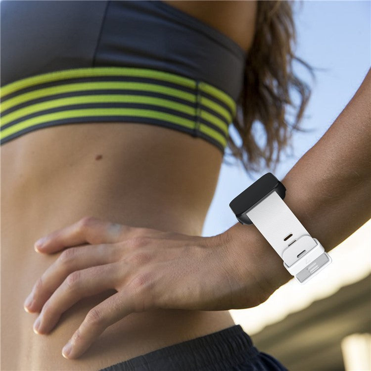 For Garmin Forerunner 35 Silicone Watch Band Pin Buckle Wrist Strap - White