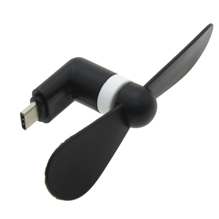 Mini Portable Two Blades OTG USB 3.1 Type C Cooling Fan for Samsung Galaxy S8/LG G6 Etc. - Black