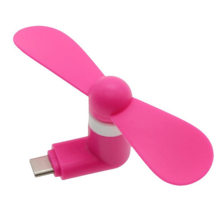 Mini Portable OTG USB 3.1 Type C Cooling Fan Two Blades for Samsung Galaxy S8/LG G6 Etc. - Rose