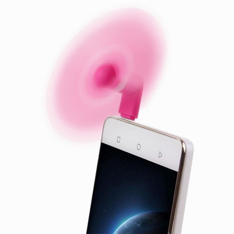 Mini Portable OTG USB 3.1 Type C Cooling Fan Two Blades for Samsung Galaxy S8/LG G6 Etc. - Rose