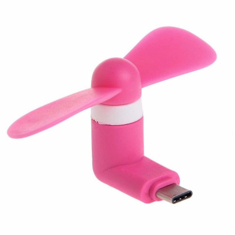 Mini Portable OTG USB 3.1 Type C Cooling Fan Two Blades for Samsung Galaxy S8/LG G6 Etc. - Rose