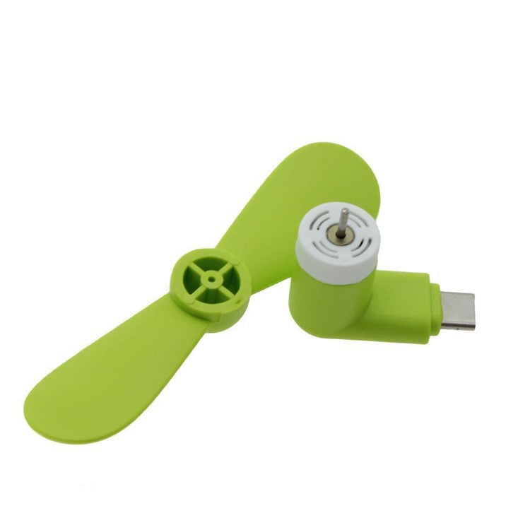 USB Type C Flexible TPE Mini Cooling Fan for Samsung Galaxy S8/LG G6 Etc. - Green