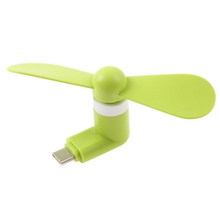 USB Type C Flexible TPE Mini Cooling Fan for Samsung Galaxy S8/LG G6 Etc. - Green