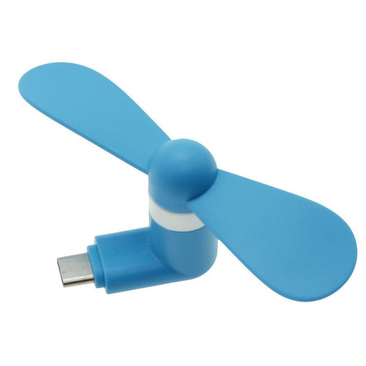 Type C USB OTG Mini Fan Portable Cooling Fan for Samsung Galaxy S8/OnePlus 3T Etc. - Blue