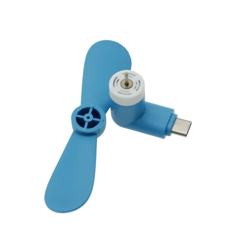 Type C USB OTG Mini Fan Portable Cooling Fan for Samsung Galaxy S8/OnePlus 3T Etc. - Blue